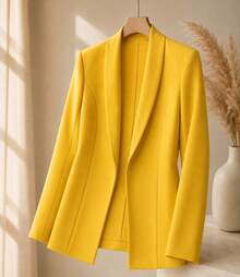 Women Lightweight Blazers - Yellow - View 6