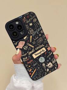 1 Stück Vintage Kreidetafel Doodle Bär Buch Bleistift Skizzen Muster Inspirierender Text Stoßfeste Handyhülle, kompatibel mit Apple 17/16/11/12/13/14/15/15Pro/15Plus/15ProMax/11Pro/12Pro/13Pro/14Pro/12Mini/13Mini/11ProMax/12ProMax/13ProMax/14ProMax/14Plus/7/8/16Pro/16Plus/16ProMax/17Pro/17e/17ProMax & Galaxy S20FE/S21FE/S22/S22UITRA/S25/S25FE/S26/S26Uitra/A05s/A06/A07/A14/A17/A25/A26/A34/A35/A36/A53/A54/A55/A56/A57 - Schwarz - Übersicht 77