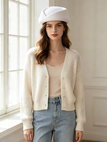 Solid Color Wool French White Mini Hat, Exquisite High-End Beret Style, Premium Flight Attendant Crew Hat, New Women's Hat - Multicolor - View 3