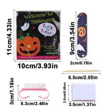 5pcs Halloween Nail Art Tool Set, Includes Nail File, Cuticle Pusher, Cleaning Brush, Nail Cotton Pads, Portable Nail Art Accessories Set, Pumpkin Ghost Print Packaging Bag, Suitable For Nail Stickers - Multicolor - View 15