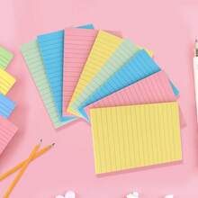 Eagle 8 Pack Lined Sticky Notes With Lines 4X6 In, 8 Pastel Slef-Stick Pads | Large Ruled Sticky Note Pads Colorful Super Sticking Power Notepads, Easy To Post For Office, School, Home, 50 Sheets/Pad - A - View 7