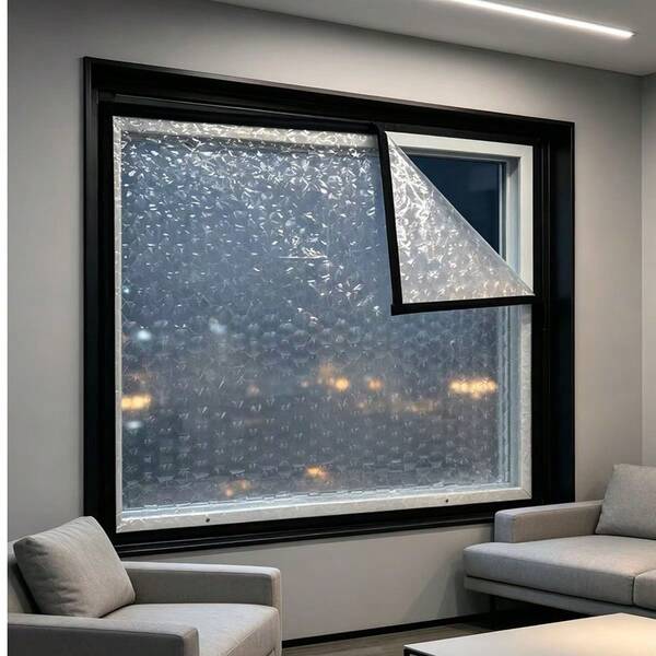Winter Fenster Isolationsfolie EVA winddicht kälteschützend Abdichtungsvorhang Balkon Schlafzimmer Windblocker ohne Bohren Installation