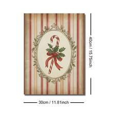 1pc Framed/Unframed Retro Candy Cane Christmas Holiday Canvas Poster Vintage Striped Traditional Xmas Festival Wall Art Print Kitchen Farmhouse Decor Painting For Apartment,Living Room,Bedroom,Modern Home Decoration - A - View 9