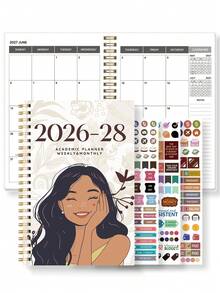 Trees 2026–2028 24 Monthly Planner, 1 Of 2 Year Weekly & Monthly Calendar Planner,Includes Monthly Overviews With Notes,Perfect Planner For Productivity, Appointments & Goal Setting, Back To School Supplies Office Desk Accessories - Apricot - View 10