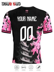 Personalized Japanese Men's Football Jersey & Dragon Pattern Youth Lightweight Soft & Match, Training, Casual Wear & Gift & Art Painting - Black - View 4