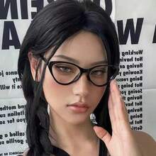Cat Eye Eyeglasses Clear Glasses Accessories Christmas - Black - View 3