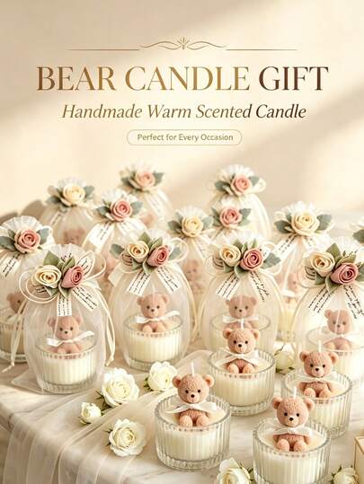 2/6/24pcs Halloween Christmas Bear Cup Candles, Smokeless Soy Wax, Decorative, 8 Hours Burn Time, Suitable For Holiday Parties And Photography Props, Wedding Decor, Wedding Gifts, Women Gifts And Souvenirs/Halloween Gifts, Halloween, Christmas, Christmas Gifts, Christmas Decor, Wedding Welcome Area, Fashion Candles, Gifts For Women, Room Decor, Autumn Home Decor, Decorative Candles, Candle Warm Light, Tabletop Decor Candles