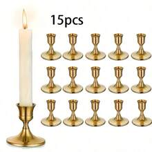 1/2/4/6/12/30pcs Brass/Black Metal Candle Holders, Candle Stands For Centerpiece Decoration On Dining Table, Wedding, Party, Birthday, Home Decor - Multicolor - View 34