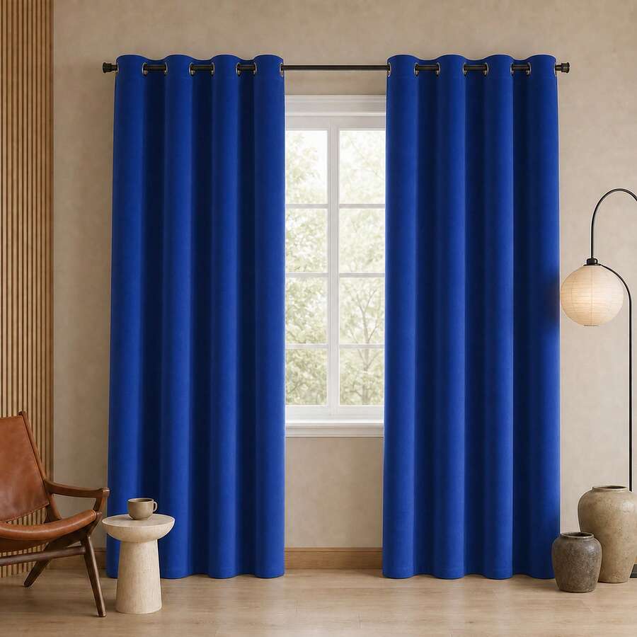 POLIGONO Curtains - Blue - View 1