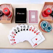 Poker Club Plastic Playing Cards PVC Matte Material 0.32mm Thickness, 63*88mm International Standard Size Classic Texas Hold'em Large Font - Multicolor - View 1