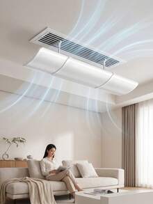 1pc Adjustable Central Air Conditioning Vent Deflector, Universal Ceiling/Side Vent (49-86cm), Effectively Controls Airflow Direction And Improves Air Quality - Multiple Styles and Colors - View 3