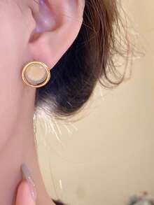 5pcs/Set Vintage Faux Pearl Silver Needle Earrings, Minimalist Luxury Earring Set - Multicolor - View 4