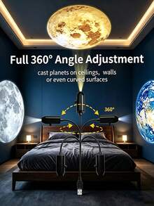 3 Sets USB Starry Sky Projector Lights, 30pcs Interchangeable Slide Galaxy Planet Projector, 360° Flexible Neck Night Light, Car Bedroom Decor Space Projector Lamp, Kids Gift - Projector Light - View 4