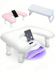 Professional U-Shaped Adjustable Nail Armrest, Ergonomic Nail Hand Pillow With Detachable Soft PU Leather Pad, Tiltable Non-Slip Wrist Support, Suitable For Nail Salon, Home Use, Nail Artists And Beginners, Perfect Gift For Nail Technicians - Multicolor - View 11