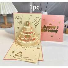 2026 New 3D Birthday Card, Perfect Gift For Friends. 3D Colorful Birthday Greeting Card With Cake Candle Design, Minimalist Birthday Card. Creative High-End Folding Sensory Birthday Party Gift - View 5