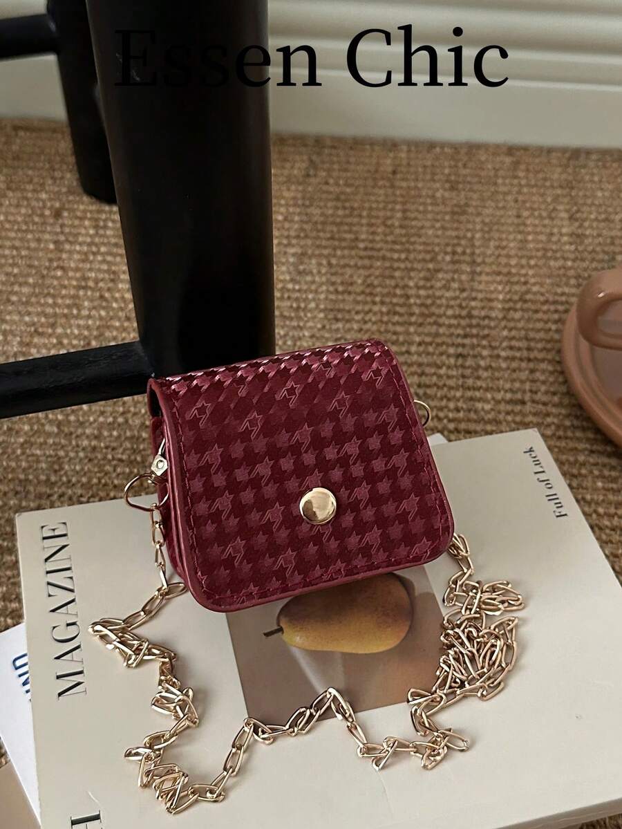 1件紅色PU迷你正方形斜挎零錢包 女款 - 紅色 - 查看 1
