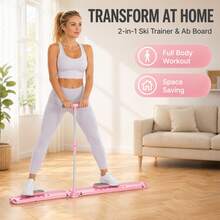 Adjustable Height Ski Machine Trainer, Foldable Pilates Board, Multifunctional Exercise Equipment For Leg Pelvic Floor Muscle Workout, Glute Training Device, Funny Fitness Equipment For Full Body Workout At Home, Christmas Gift - Pink - View 2