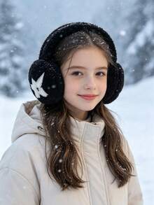 1pc Winter Plush Earmuffs, Warm And Cute, Five-Pointed Star Foldable Windproof Earmuffs - Multicolor - View 4