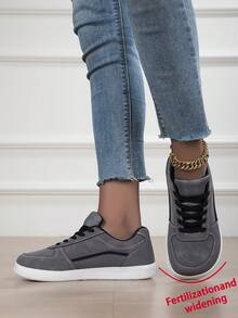 Unisex Wide Toe Retro Casual Flat Sports Shoes - Dark Grey - View 6