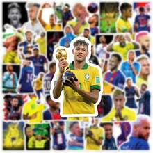 FIFA 50pcs Neymar Football Stickers, #10 Jersey, Trophy, Match Action And Celebration Patterns, Suitable For Scrapbooks, Journals And Football Fans - Multicolor - View 2