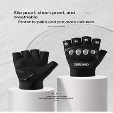 Motorcycle Anti-Fall Stainless Steel Hard Shell Half-Finger Riding Gloves For Men, Mountain Bike Riding Gear Gloves, Motorcycle Gloves With Air Flow, Steel Knuckle, Touchscreen Compatible, BMX MX ATV Mountain Bike Off-Road Racing Downhill Gloves - Multiple Styles - View 5