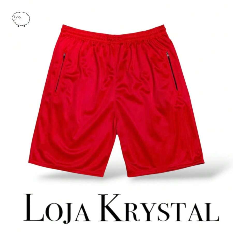 SPORTS SHORTS - WITH POCKET AND ZIPPER - MEN'S - NEW COLORS AND SIZES. - Red - View 1