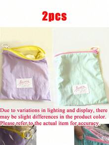 4/2/1pc Mini Portable Multi-Function Makeup Bag, Soft Small Capacity Solid Color Storage Pouch For Cosmetics Skincare Phone Daily Essentials, Travel Bag For Home Bathroom Beach Vacation Gift - Multicolor - View 18