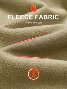 Cavva Jaket Softshell Pria Berkerudung dengan Lapisan Bulu Domba, Mantel Hangat dengan 5 Saku, Manset Bawah dengan Tali Serut yang Dapat Diatur, Cocok untuk Mendaki dan Aktivitas Luar Ruangan - Khaki - View 4