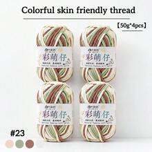 4-Pack Colorful Variegated Medium-Weight Yarn, Hand-Knitted Scarf Yarn, Fancy Knitting Yarn For Hats - 4 Pack - View 37