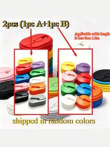 1SET(A+B/2PCS) Cable Organizer, Desktop Cable Management Holder, Random Color For Office, Travel, Home Use, Multi-Purpose Charger, Earphone, USB Cable Clip, Suitable For Back To School Season Gift - Multicolor - View 6