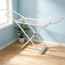 1‑Piece Clothes Drying Rack, Wide Drying Platform, Stable Cross‑Shaped Support Frame, Suitable For Both Indoor And Outdoor Use, Space‑Saving For Storage. - A - View 4