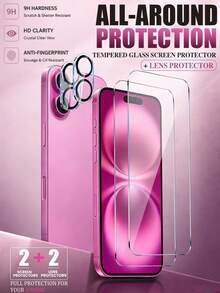 MIGAE 4-In-1 Tempered Glass Screen Protector, Includes Rear Camera Lens Protector, Compatible With IPhone 18 Pro/18 Pro Max/17/16/15/14/13/12/11 Pro Max, Includes 2pcs Clear Front Camera Glass Protector And 2pcs Camera Lens Protector - Clear - View 42