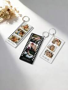 1pc Personalized Photo Keychain, Customized Acrylic Couple Keychain, Anniversary Gift For Boyfriend/Girlfriend - Multicolor - View 6