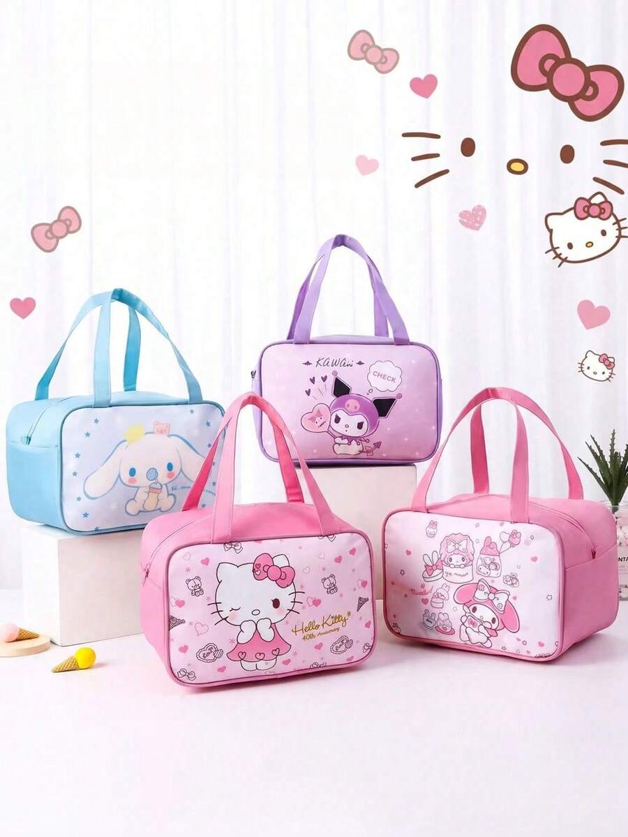 SANRIO 1 buah Tas Bekal Makan Siang Berinsulasi Baru dengan Desain Kucing Kartun Lucu, Kapasitas Besar, Cocok untuk Makan Siang, Makan Malam, dan Penyimpanan, Sempurna untuk Pelajar, Pekerja Kantoran, Berkemah, Bepergian, dan sebagai Hadiah untuk Teman - MultiWarna - View 1