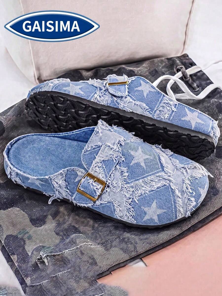 GAISIMA Men's Summer Height-Increasing Closed-Toe Slip-On Loafers, Thick-Soled Office Sandals, Couple Shoes