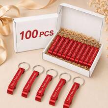 100pcs Customized Engraved Metal Bottle Opener Keychain - Can Engrave Name Or Text, Bulk Boxed, Perfect For Wedding, Birthday, Company Gift And Party Favors; Customizable - Multicolor - View 16