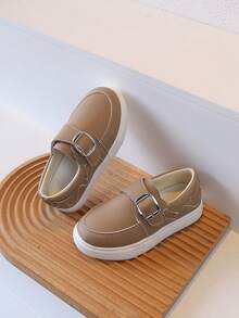 1 Pair Kids' Retro Loafer Sneakers, Colorblock Casual Shoes For Boys And Girls, Spring/Autumn New Style Non-Slip Slip-On Shoes - Brown - View 8