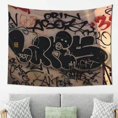 1 Graffiti Art Tapestry – Stylish Bedroom Wall Decor. Made From Polyester, It Is Perfect For Dorms, Bedrooms, Parties, Team Events, And Outdoor Occasions. A Popular Choice For Graduation And Birthday Gifts.