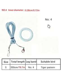Budgerigar Bird Flight Leash, Elastic Anti-Tangle Design, Outdoor Bird Walking Flight Rope, Suitable For Cockatiel, Budgie And Other Small Birds, Pet Bird Leg Chain Leash For Outdoor Flight - A+B - View 13