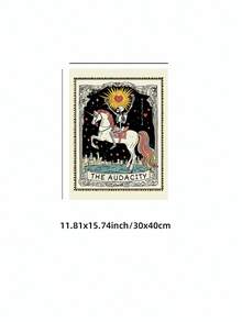 1pc Frameless Tarot Skeleton Gothic Wall Art Poster, Perfect For Dorms, Bedrooms, Parties, With A Minimalist Witchy Vibe, Back-To-School Gift - Frameless - View 11