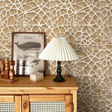 1 Roll 2D Spider Web Grid Self-Adhesive Wallpaper, Wood Grain Textured Geometric Removable Contact Paper, Peel And Stick Waterproof Decorative Wall Sticker, Modern Art Home Decor, For Bedroom, Living Room, Kitchen, Bathroom, Home Office, Room Decor - 1PC - View 3