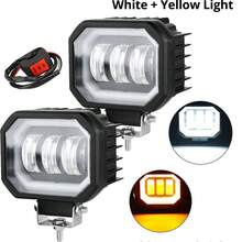 1Pc 80W Angel Eyes Motorcycle Spotlights Headlight Car LED Work Light 24V Waterproof For Offroad Truck Driving Automobile Accessories - Basic Edition - View 10