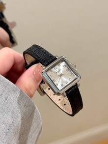 1pc Women's Oval Roman Numeral Casual Elegant Quartz Wristwatch, Suitable For Daily Wear - Black - View 6