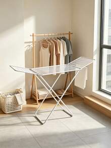 Large‑Sized Foldable Clothes Drying Rack With Large Drying Capacity. It Can Be Folded For Storage To Save Space, Features A Stable Support Frame, And Is Suitable For Both Indoor And Outdoor Use, Making It Convenient For Drying Clothes And Bedding. - A - View 5