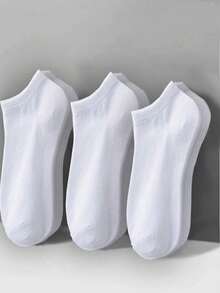1/5/10/20 Pairs Women's Black/White/Grey Solid Color Socks, Soft & Breathable, Moisture-Wicking, Minimalist Versatile, Casual Daily Wear, Christmas Gift - Multicolor - View 5