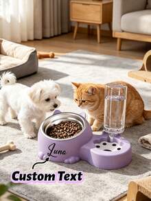 Personalized Pet Bowl, Customized Name Pet Bowl, Dual Use For Food And Water, Protects Neck, Suitable For Cats, Dogs And Other Pets, Ideal Choice For Food And Water, Perfect Memorial Gift For All Breeds, Customized Dog Bowl Gift - Multicolor - View 6