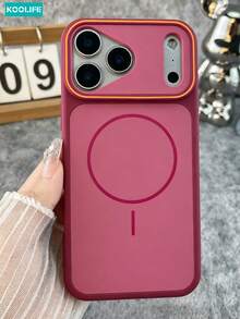 KOOLIFE 磁吸奢華啞光雙色親膚高端防震防摔 Apple 手機殼，附掛繩，適用 18 Pro/18 Pro Max/17 Pro Max/16 Pro Max/15 Pro Max/14 Pro Max/13 Pro Max/17 Pro/16 Pro/15 Pro/14 Pro/13 Pro/17/16/15/14/13/12 Pro Max/12 Pro/12/11，情侶禮物，支援無線充電，防摔硬殼，週年禮物，加厚全包覆手機殼 - 櫻桃紅 - 查看 3