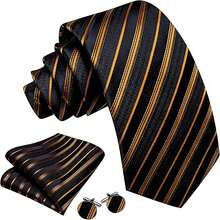 Men's Tie Set, Classic Fashion Tie Set Includes Cufflinks, Business Party - Gold - View 2