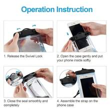 Cell Phone Waterproof Bags - Black & Blue - View 4
