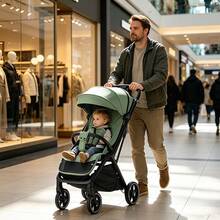 Lightweight Stroller, Portable Stroller, Ideal For Travel, Essential Baby Accessory, Breathable Mesh Fabric, One-Step Folding Stroller - Green - View 10